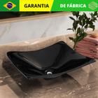 Cuba de Apoio para banheiro Preta 42x32 cm retangular lavabo