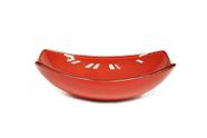 Cuba De Apoio Vidro Oval Chanfrada 51Cm Vermelho Ferrari