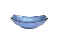 Cuba De Vidro Oval Chanfrada 46Cm Azul - Cubas E Gabinetes