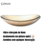 Cuba de vidro reforçado oval canoa modelo apoio p/ banheiros e lavabos - varias cores brilhantes
