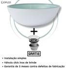 Cuba de vidro reforçado p/ banheiros e lavabos + válvula inteligente click inox inclusa - redonda 30cm - Lopazzi