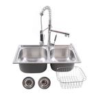 Cuba Dupla Gourmet Aço Inox 304 68X39 Com Torneira Gourmet