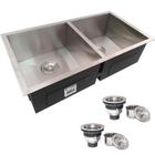 Cuba Dupla Quadrada Inox 304 Gourmet 8040 Com Válvula - E-Cubas