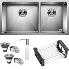 Cuba Dupla Quadrada Inox 304 Gourmet 9040 Assimétrica com Acessórios- EC049 - E-cubas