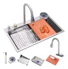 Cuba Gourmet Cascata Cozinha Premium Torneira Completa Prata - Revomax