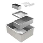 Cuba Gourmet Para Cozinha Malibú Aço Inox 304 Quadrada com Calha Escorredor GoldenX