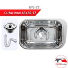Cuba Inox 430 pia cozinha N1 Extra Funda 46x30x17 + Válvula + Sifão