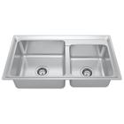 Cuba para Cozinha Gourmet Pia Dupla Aço Inox 79x43x21cm Acetinado GhelPlus