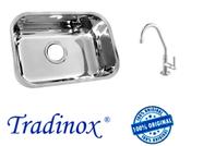 Cuba Pia Cozinha Aço Inox N 2 56x34x17 Aço 430 -Tradinox + torneira bancada RAINHA