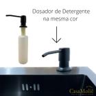 Cuba Pia Inox Preta Quadrada Gourmet Com Acessórios