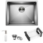 Cuba Quadrada Inox 304 Cozinha Pia Embutir Sobrepor Gourmet 50x40 Premium com Acessórios