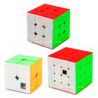 Cubo Mágico 2x2x2 + 3x3x3 + 4x4x4 Moyu Stickerless (3 cubos)