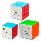 Cubo Mágico 2x2x2 + 3x3x3 + 4x4x4 Qiyi Stickerless (3 cubos) - Qiyi-mfg