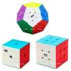 Cubo Mágico 2x2x2 + 3x3x3 + Megaminx Qiyi Stickerless (3 cubos)