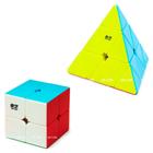 Cubo Mágico 2x2x2 + Pyraminx Qiyi Stickerless (2 cubos) - Qiyi-mfg