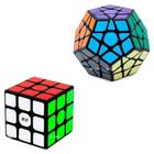 Cubo Mágico 3x3x3 + Megaminx Qiyi Preto (2 cubos)