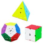 Cubo Mágico Pyraminx + Megaminx + Skewb Qiyi Stickerless (3 cubos)