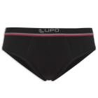 Cueca Adulto Slip Algodão Plus Cós Unifaixa Lupo Preta XXXG