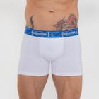 Cueca Box Sem Costura Lateral Branco E/ Azul