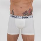 Cueca Box Sem Costura Lateral Champangne E/ Branco