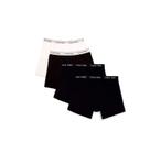 Cueca boxer Calvin Klein para meninos, pacote com 4, preto e branco