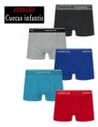 Cueca Boxer Infantil Algodão Selene Kit Com 5 Cuecas.