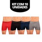 Cueca Boxer Masculina Lisa Sem Costura Kit Com 10