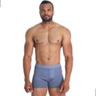 Cueca Boxer Poliamida Masculina Adulta 100% Forro Algodão Elástico Baixa Relevo Lisa Homem P ao GG