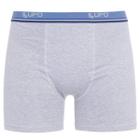 Cueca Infantil Boxer Algodão Com Elastano Cós Mini Faixa Lupo Cinza GG