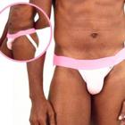 Cueca Jockstrap com Tons de Rosa e Branco