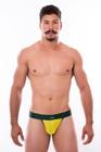 Cueca jockstrap elastico verde cor amarela