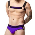 Harness Masculino + Jockstrap - Kit Completo (Azul, P (38-40))