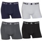 Cueca Masculilna Boxer Microfibra Lisa Polo Wear 4 Cores Sortidas