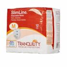 Cueca unissex para incontinência adulta Tranquility Slimline Fecho de aba média pêssego 12 unidades da Principle Business Enterprises (pacote com 2)