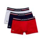 Cuecas boxer Lacoste Cotton Stretch Big Croc Print, pacote com 3