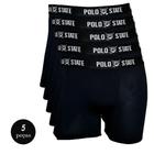 Cuecas Boxer Masculina Polo State Preto Kit 5 Tecido Confortável Para Seu Dia a Dia