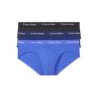 Cuecas masculinas Calvin Klein de algodão elástico, pacote com 3 unidades, preta/azul, GG