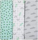 Cueiro Flanelado Papi Compose Estampado 1,00M X 80Cm Contem 03 Un Panda Verde - Papi Baby - Papi Textil