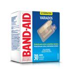 Curativo Band-aid Com 30 Adesivos Transparentes Sortidos