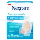 Curativo Nexcare à Prova D'Água Transparente Tamanhos Diferentes 12 Unidades