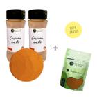 Cúrcuma Pó Alta Qualidade Kit 2 Pote Com Dosador + Refil 60G - Natural Do Povo