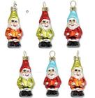 CURRENT Glass Gnome Ornaments - Conjunto de 6, Decoração de Natal, Mini Árvore Decoração de Férias