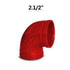 Curva 90º Ranhurado (Grooved) Vermelho 2.1/2" 73mm (Cotovelo) - Luyuan