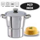 Cuscuzeira Fogão Indução Aço Inox Panela Cuscuz Nordestina 16cm 2,5L Fratelli