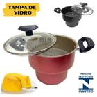 Cuscuzeiro Enjoy Antiaderente 14cm Com Tampa de Vidro - Vermelho