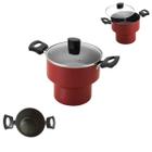 Cuscuzeiro Grande Antiaderente Cozinha Tampa Vidro 14cm