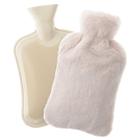 Cute 2 Bolas De Pelúcia Tampa Garrafa de Água Quente Anti Água Escald Quente Saco de água quente Água Enchendo a mão mais quente para casa dormitório Garrafas de água quente (branco) - HTTN