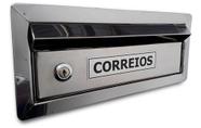 Cx Correio Inox Muro Frontal 10 Cm Profund Placa Cartinha