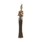 D816-Figura Decorativa Mulher Africana com Bebê de Resina 50cm BravaDecor - Bravalumi