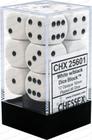 Dados Chessex opacos 16 mm D6 brancos/pretos com 12 pontas